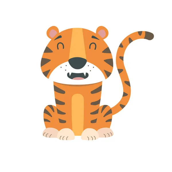 Lustig Tiger Vektorgrafik Tiger Årets Symbol — Stock vektor