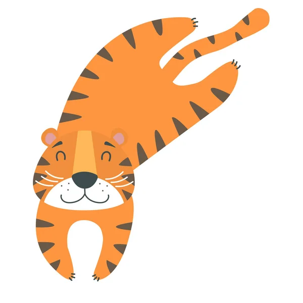 Divertente Tigre Grafica Vettoriale Tigre Simbolo Dell Anno — Vettoriale Stock