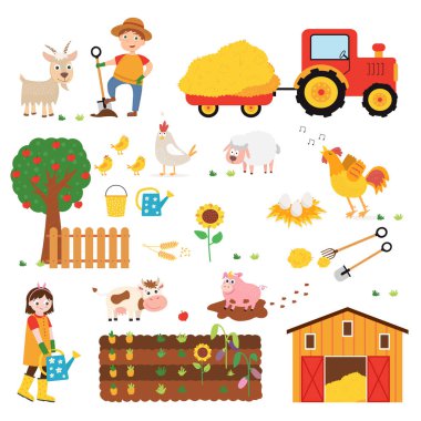 Çiftlik. Tarım. Tarım endüstrisi. Büyük bir set..