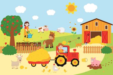 Eğlence çiftliği. Çiftçilik ve hayvanlar. Tarım