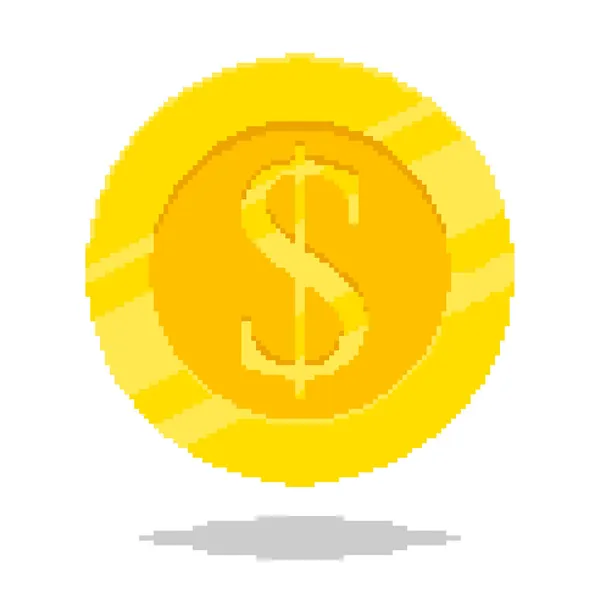 Dolar Parasının Pikselsel Sanat Tarzı Vektör Çizimi — Stok Vektör
