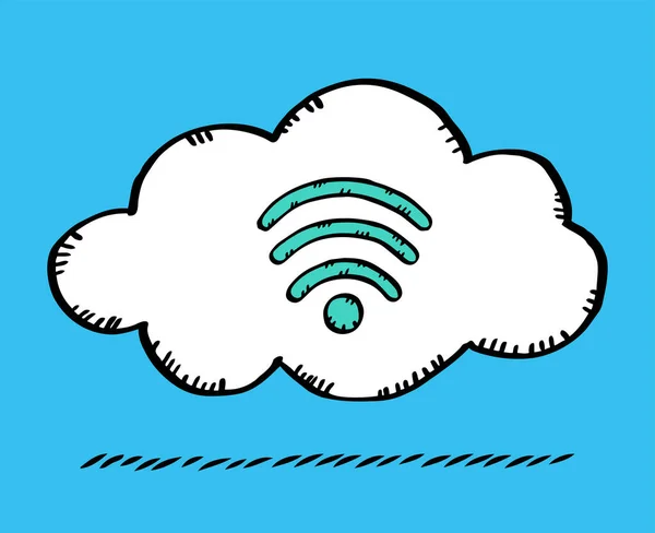 Vektorová Ilustrace Cloudové Spojení Ikonou Wifi — Stockový vektor