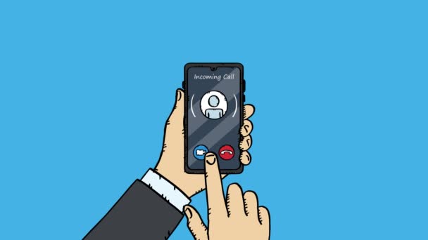 Арабська Клієнтка Аватар Показує Розмовляє Мобільному Телефону Легко Редагувати Мовний — стокове відео