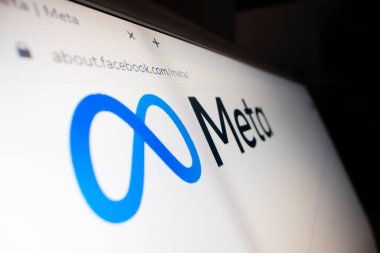 Melbourne, Avustralya - 4 Kasım 2021: Meta logosunun web sitesindeki yakın görüntüsü