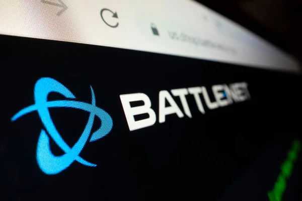 Melbourne Australien Feb 2022 Närbild Battle Net Logotypen Sin Webbplats — Stockfoto