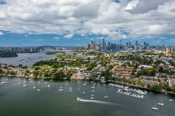 Вид Воздуха Гавань Сиднея Днем — стоковое фото
