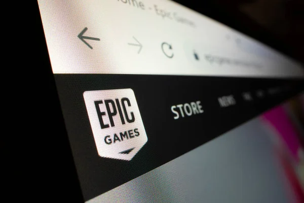 Melbourne Australien Februar 2022 Nahaufnahme Des Epic Games Logos Auf lizenzfreie Stockbilder