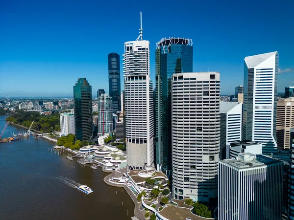Widok Powietrza Wieżowce Brisbane Cbd Australii — Zdjęcie stockowe