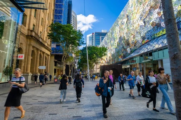 Brisbane Australia Agosto 2022 Personas Queen Street Mall Brisbane Cbd — Foto de Stock