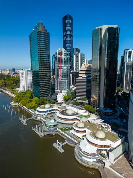 Brisbane Australie Août 2022 Vue Aérienne Emblématique Jetée Eagle Street — Photo