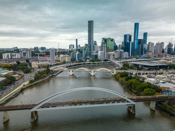 Αεροφωτογραφία Της Πόλης Brisbane Στην Αυστραλία — Φωτογραφία Αρχείου