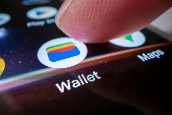 Melbourne Australia Oct 2022 Close View Opening Google Wallet App — Stock Photo, Image