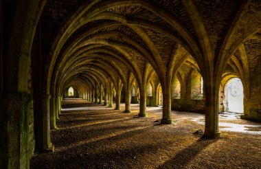 Aldfield - 3 Kasım: Fountains Abbey. 3 Kasım 2021, Fountains Abbey, Aldfield, Kuzey Yorkshire