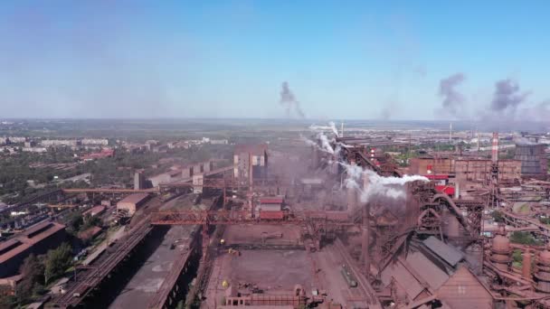 Steelmaking Üzem Légi Kilátás Acélipari Fúvókák — Stock videók