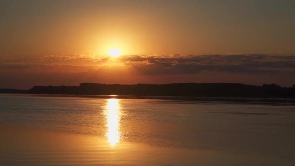 Malerischer Sonnenuntergang Über Dem Fluss Dnjepr Ukraine — Stockvideo