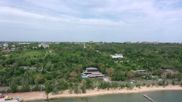 Pohledu Drona Panoramatický Výhled Přímořské Město Město Mariupol Ukrajině Nachází — Stock video