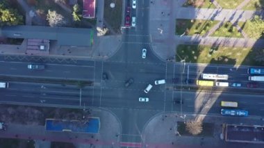 Şehir kavşağı hava görüntüsü