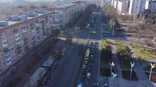 Stadt Straße Luftaufnahme — Stockvideo