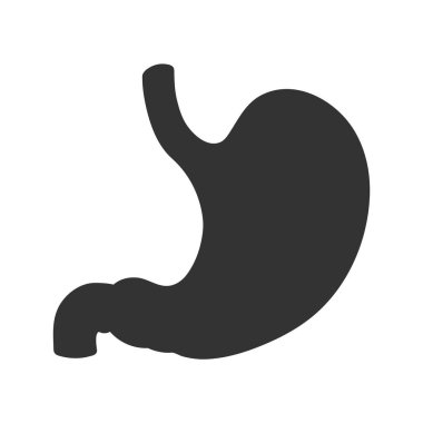 Beyaz arkaplanda izole edilmiş vektör insan mide simgesi