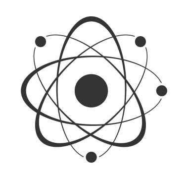Atom icon in flat design. Set molecule symbol or atom symbol isolated.