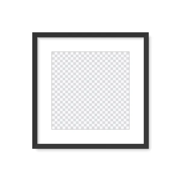 Photo picture frame on wall, vector white mockup or empty poster. Empty photo frame mockup for pictures or photograph, realistic 3D blank template — Stockvektor