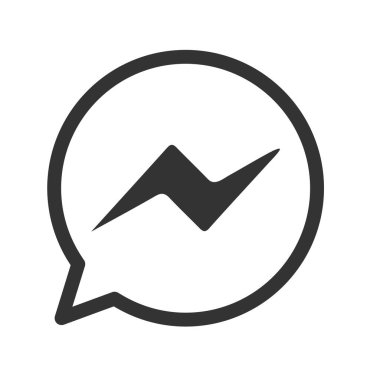 Modern Sosyal Ağ Bildirimi simgesi. İleti (Sohbet, Yorumlar) simgesi, çevrimiçi ileti. Vektör illüstrasyonu.