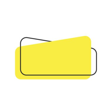 Modern vektör bayrakları seti. Memphis tasarım tarzında siyah çizgili sarı renkli düz geometrik şekiller. Şablon ağ ya da yazdırma tasarımında kullanıma hazır. 10 saniye.