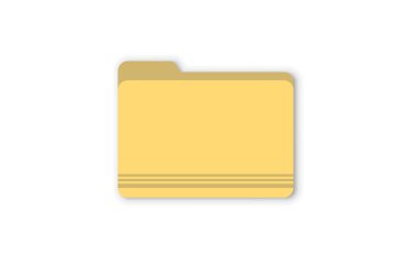 Beyaz arkaplanda izole edilmiş sarı klasör düz vektör simgesi. Vektör illüstrasyonu