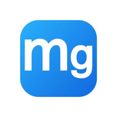 Beyaz arka planda izole edilmiş mineral Mg magnezyum mavi parlak hap kapsülü.