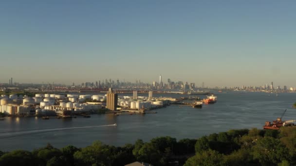 Перед Заходом Сонця Хмарочос Нью Йорку — стокове відео