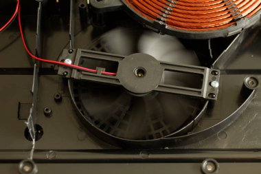 Döndürme indüksiyon tencere fan, soğutma elektronik ve ısıtma mekanizmaları.