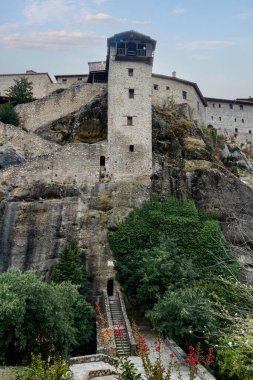 Meteors - a massif of sandstone and conglomerate rocks in central Greece at the northwestern end of the Thessaly plain near the city of Kalambaka with the Orthodox monasteries located there