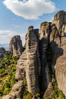 Meteors - a massif of sandstone and conglomerate rocks in central Greece at the northwestern end of the Thessaly plain near the city of Kalambaka with the Orthodox monasteries located there
