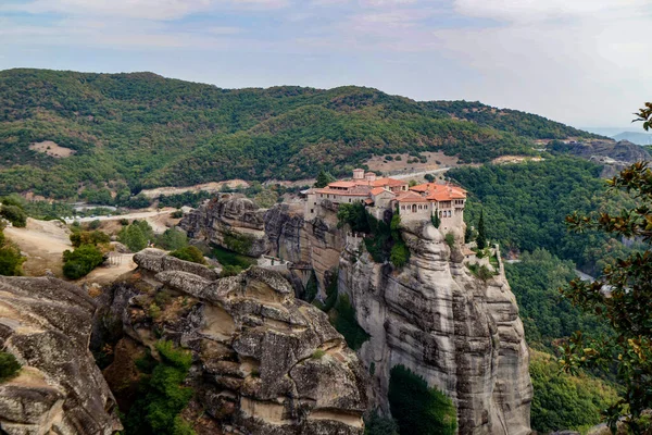 Meteors - a massif of sandstone and conglomerate rocks in central Greece at the northwestern end of the Thessaly plain near the city of Kalambaka with the Orthodox monasteries located there