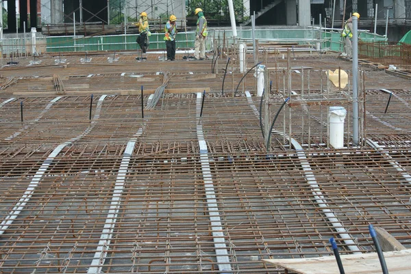 Selangor Malaysia May 2016 Floor Slab Reinforcement Bar Arranged Tied — Stock Photo, Image