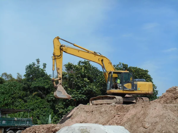 Malacca Malasia Febrero 2017 Máquina Excavadoras Una Máquina Construcción Pesada — Foto de Stock