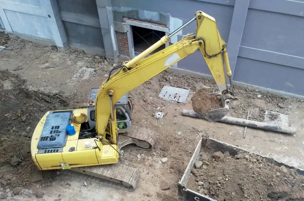 Malacca Malaysia Φruari 2017 Grävmaskiner Tung Anläggningsmaskin Som Används Schaktjord — Stockfoto