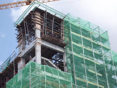 Malacca, Malaysia-25 Şubat 2017: şantiye gündüz sırasında Malacca, Malaysia, sürüyor. Günlük aktivite devam ediyor. 