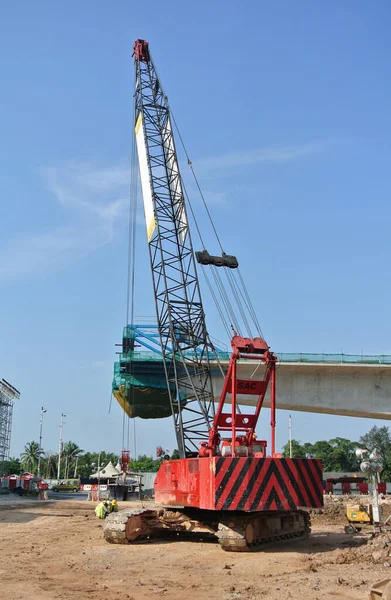 Selangor Malaisie Février 2016 Grue Mobile Est Machinerie Lourde Utilisée — Photo