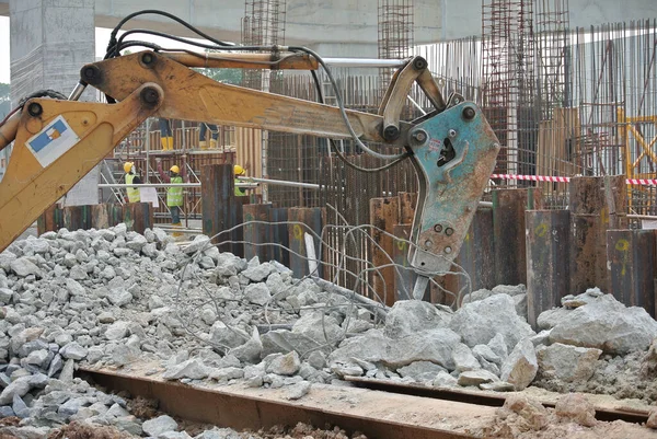 Johor Malaysia June 2015 Concrete Hacking Machine Used Crush Concrete — Stock Photo, Image