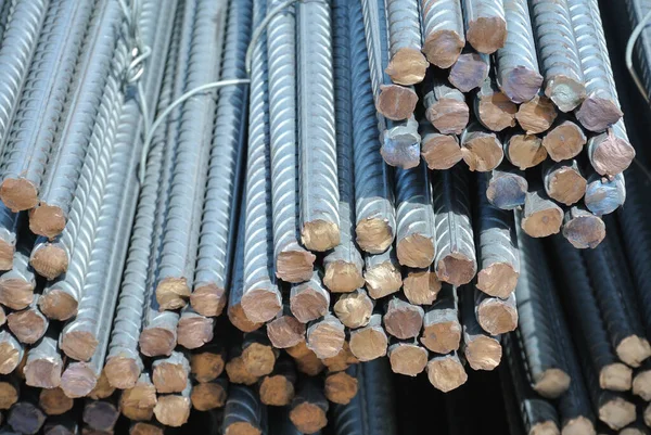 Johor Malaysia September 2015 Hot Rolled Deformed Steel Bars Steel — Stock Photo, Image