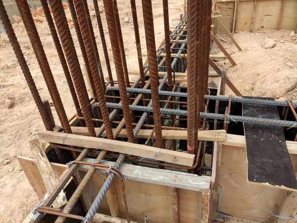 Kuala Lumpur Malaysia March 2021 Building Ground Beam Construction Site — Stock Photo, Image