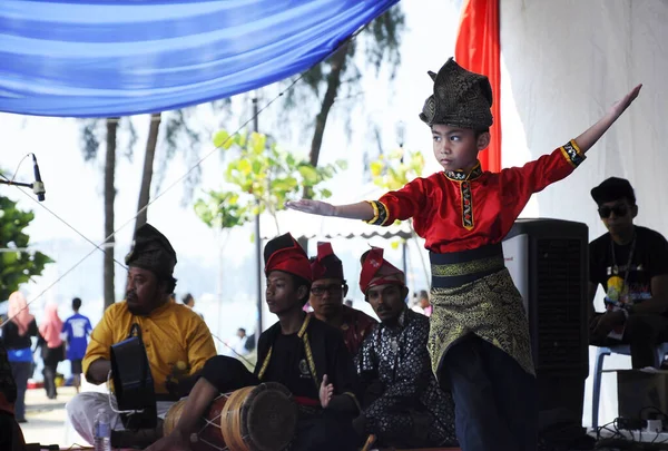 Port Dickson Malaysia May 2017 Ismeretlen Fiú Demonstrálja Maláj Harcművészet — Stock Fotó
