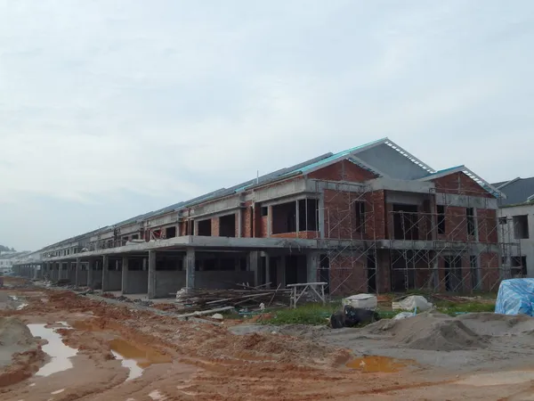 Seremban Malaysia September 2017 Double Story Luxury Terrace House Construction — Stock Photo, Image