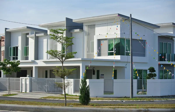 Malacca Malaysia January 2016 Landed Identical New Terrace House Design — Stock Photo, Image