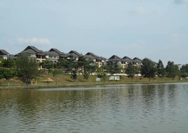 Malacca Malasia Abril 2016 Casas Terraza Alto Costo Construidas Orillas — Foto de Stock