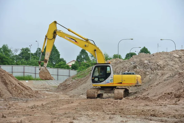 Johor Malasia Enero 2016 Máquina Excavadoras Una Máquina Construcción Pesada — Foto de Stock