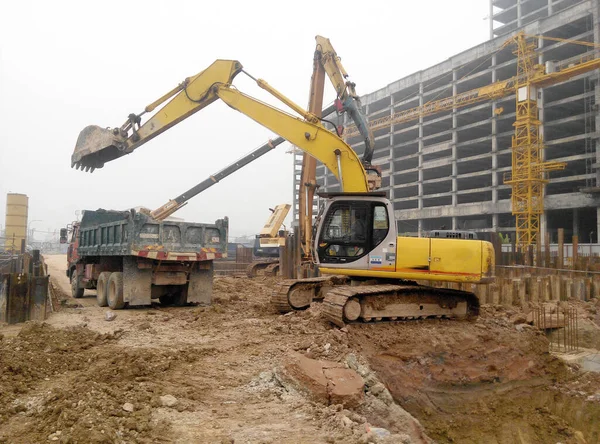 Selangor Malaysia January 2016 Excavators Machine Heavy Construction Machine Used — Stock Photo, Image