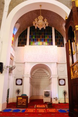 SELANGOR, MALAYSIA -21 AĞUSTOS 2014: Klang, Selangor, Malezya 'daki Sultan Süleyman Camii' nde mimari detay. Ayrıntılar bir mimar tarafından iyi tasarlanmış.. 