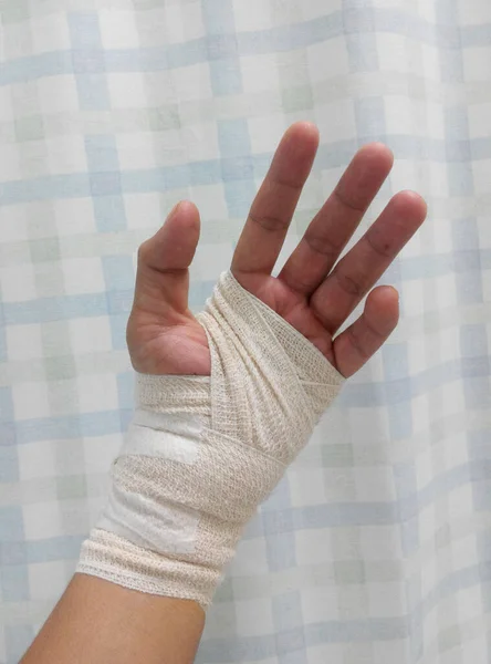Malacca Malaysia March 2016 Left Wrist Injury Wrap Bandage — 图库照片
